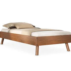Lit futon KARRI 100 x 200 cm, en bois massif - Coloris châtaignier