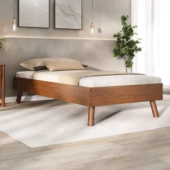 Lit futon KARRI 100 x 200 cm, en bois massif - Coloris châtaignier