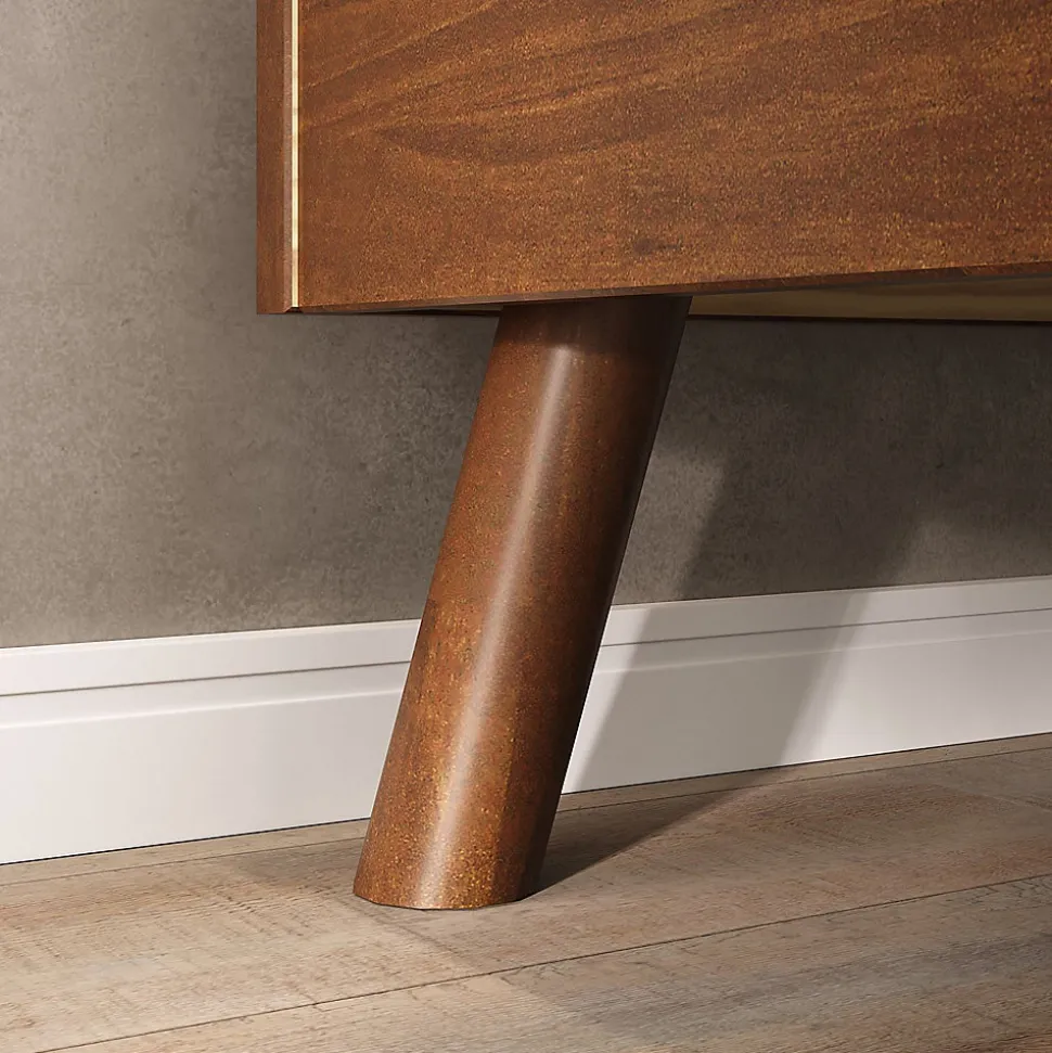 Lit futon KARRI 100 x 200 cm, en bois massif - Coloris châtaignier