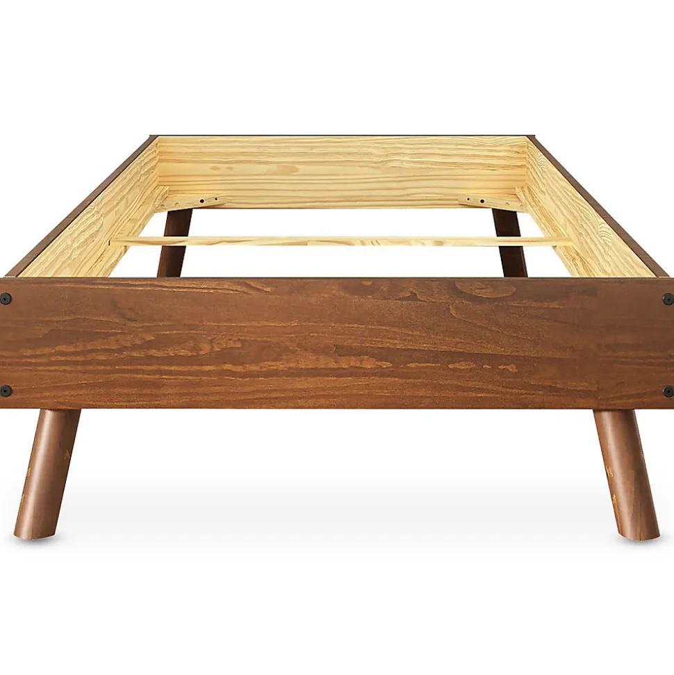 Lit futon KARRI 100 x 200 cm, en bois massif - Coloris châtaignier