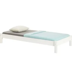 Lit futon TAIFUN, 90 x 190 cm, en pin massif lasuré blanc