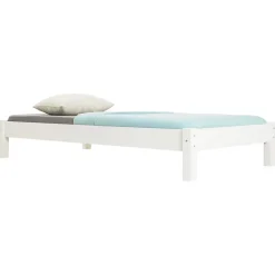 Lit futon TAIFUN, 90 x 190 cm, en pin massif lasuré blanc