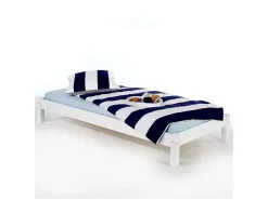 Lit futon TAIFUN, en pin massif, 90 x 200 cm, lasuré blanc