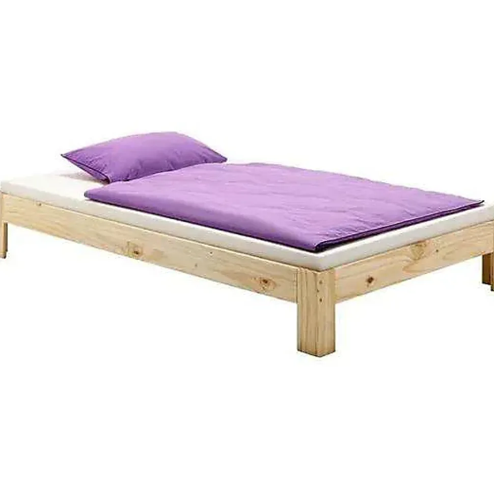 Lit futon THOMAS, en pin massif, 90 x 200 cm, vernis naturel