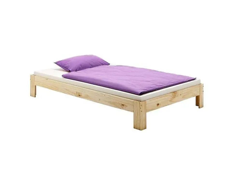 Lit futon THOMAS, en pin massif, 90 x 200 cm, vernis naturel