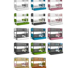 Lit futon THOMAS, en pin massif, 100 x 200 cm, lasuré blanc