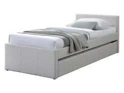 Lit gigogne 90 x 190 cm - Tissu - Beige - DORITALO