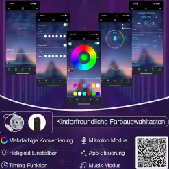 Lit Gigogne Double 140x200 cm - Ports USB Type-C et Éclairage LED d'Ambiance, Compartiment de Rangement, Lin - sans Matelas - Gris