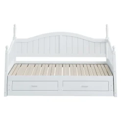 Lit Gigogne en Bois 90/180x190 cm Extensible avec Tiroirs et Sommier Intégré, Lit Multifonction pour enfant ou Adulte, Blanc