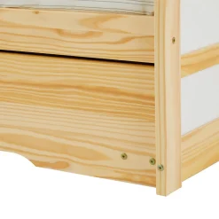 Lit gigogne LORENA en pin massif, 90 x 190 cm, vernis naturel et blanc