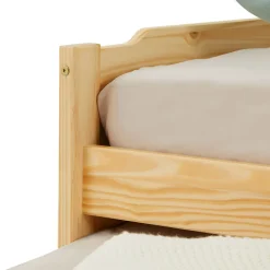 Lit gigogne LORENA en pin massif, 90 x 190 cm, vernis naturel et blanc