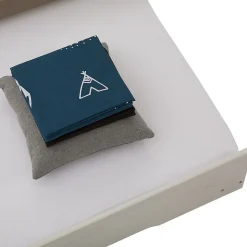 Lit gigogne LORENA en pin massif, 90 x 190 cm, lasuré taupe et blanc