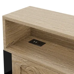 Lit Gigogne 90x200 cm - Canapé-Lit avec LED, 3 Tiroirs et Rangement Intégré - Métal - Noir