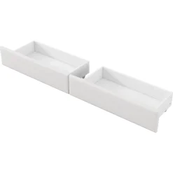 Lit gigogne 90x200 cm - Lit simple avec port USB et bande LED - Bois - Sans matelas - Blanc