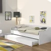 Lit gigogne 90x190cm blanc SWITY Blanc inclus sommier et 1 tiroir lit