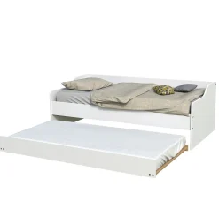 Lit gigogne 90x190cm blanc SWITY Blanc inclus sommier et 1 tiroir lit