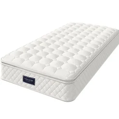 Lit hydraulique 90x200cm, Single, espace de rangement en tête de lit avec port usb et type c, lin, beige, avec matelas