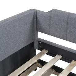 Lit individuel, 90x200cm, avec roulettes, Gris