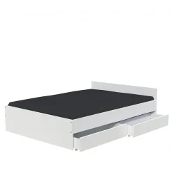 Lit KAPPA 140x190 cm + 2 tiroirs / Blanc