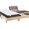 Lit électrique de relaxation tout plots + matelas ressorts ensachés et mémoire forme - 2 x 70 x 190 cm - Chêne - PHANES de YSMÉE