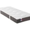 Lit électrique de relaxation lattes et plots + matelas 100% latex 3 zones - 2 x 80 x 200 cm - Blanc - MENELAS de YSMÉE