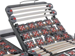 Lit électrique de relaxation lattes et plots + matelas 100% latex 3 zones - 2 x 80 x 200 cm - Blanc - MENELAS de YSMÉE