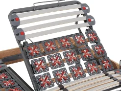 Lit électrique de relaxation lattes et plots + matelas accueil latex - 2 x 80 x 200 cm - Chêne - PANDORA II de YSMÉE