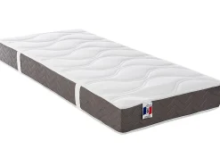 Lit électrique de relaxation déco tout plots + matelas 100% latex 3 zones - 2 x 80 x 200 cm - Tissu - Beige - TIARI de YSMÉE