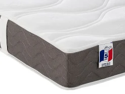 Lit électrique de relaxation déco tout plots + matelas 100% latex 3 zones - 2 x 80 x 200 cm - Tissu - Beige - TIARI de YSMÉE