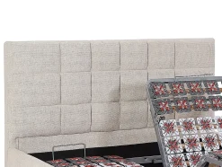 Lit électrique de relaxation déco tout plots + matelas 100% latex 3 zones - 2 x 70 x 190 cm - Tissu - Beige - JOFAR de YSMÉE