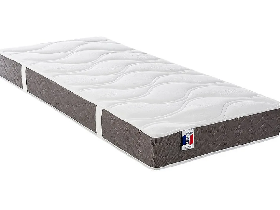 Lit électrique de relaxation déco tout plots + matelas 100% latex 3 zones - 2 x 70 x 190 cm - Tissu - Beige - JOFAR de YSMÉE