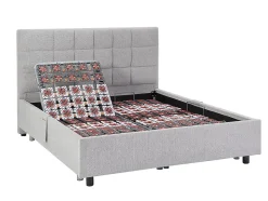 Lit électrique de relaxation déco tout plots + matelas 100% latex 3 zones - 2 x 70 x 190 cm - Tissu - Gris - JOFAR de YSMÉE