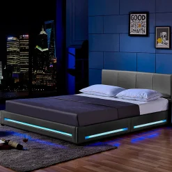 Lit LED ASTEROID gris foncé 160 x 200 cm