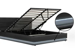 Lit LED avec coffre "Anastasia" 180 x 200 cm Noir