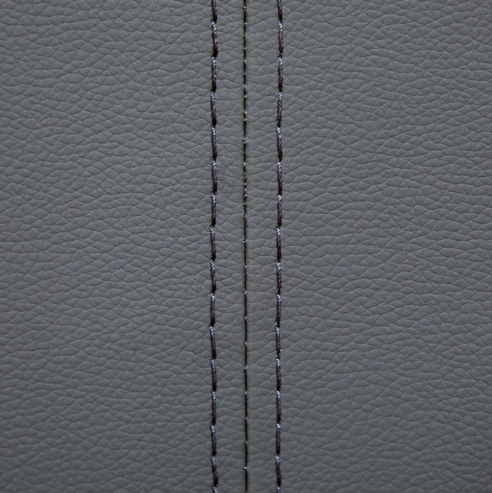 Lit LED double PINOT 140x190 cm, avec sommier, revêtement synthétique gris