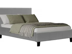 Lit "Lina" 90 x 190 cm Gris clair