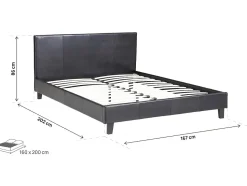 Lit "Lina" 160 x 200 cm Noir