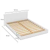 Lit LOFT 140x190 + 2 chevets + sommier + tête de lit / Blanc