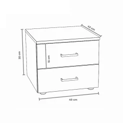 Lit LOFT 140x190 + 2 chevets + sommier + tête de lit / Blanc