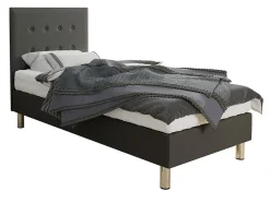 Lit Logan 100, Unique, Gris, Tissu, Disponible, 80x204x115cm