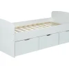 Lit LOUANE avec 2 tiroirs et 1 coffre de rangement - 90 x 190 cm - Blanc