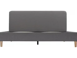 Lit louise habitat et jardin 203 x 148 x 90 cm en tissu cadre a lattes pour 2 personnes de couleur gris