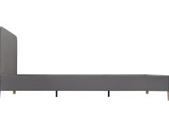 Lit louise habitat et jardin 203 x 148 x 90 cm en tissu cadre a lattes pour 2 personnes de couleur gris