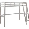 Lit mezzanine - 90 x 190 cm - Pin massif - Blanchi + matelas - GEDEON II