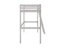 Lit mezzanine - 90 x 190 cm - Pin massif - Blanchi + matelas - GEDEON II