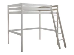 Lit mezzanine - 140 x 190 cm - Pin massif - Blanchi -GEDEON II