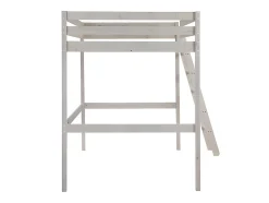 Lit mezzanine - 140 x 190 cm - Pin massif - Blanchi + matelas -GEDEON II