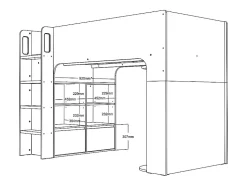 Lit mezzanine 90 x 190 cm avec rangements - Blanc - COLUMI