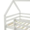 Lit mezzanine cabane 90 x 190 cm - Pin massif - Blanc - TARZIA