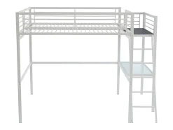 Lit mezzanine CASUAL II - 140 x 190 cm - plateforme bureau - Blanc